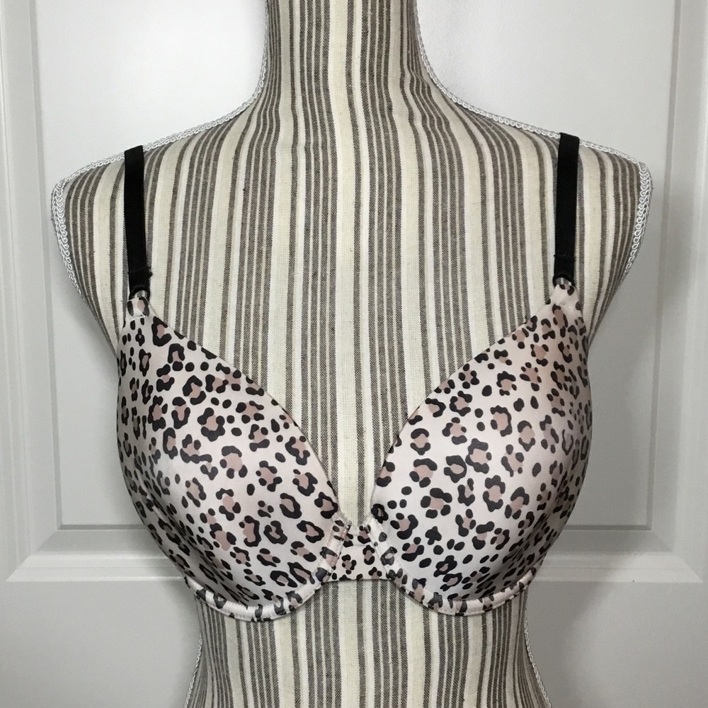 Victoria Secret Lined Perfect Coverage Convertible Bra, Leopard Print/Black, 38B